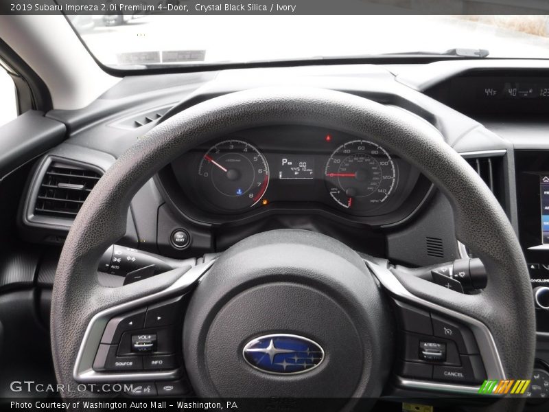 Crystal Black Silica / Ivory 2019 Subaru Impreza 2.0i Premium 4-Door