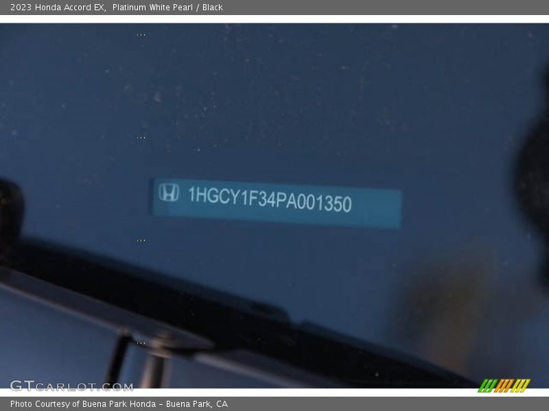 Platinum White Pearl / Black 2023 Honda Accord EX