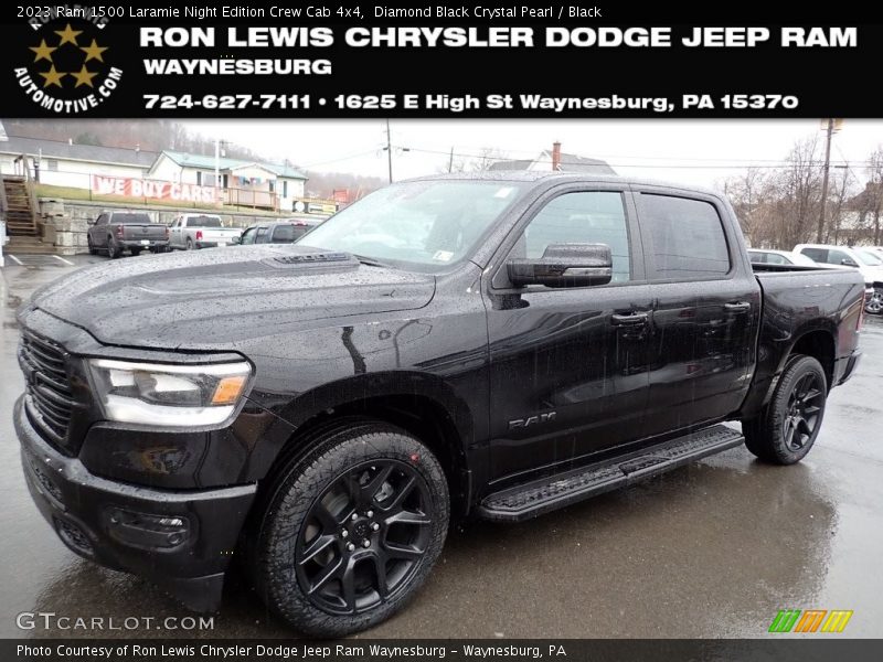 Diamond Black Crystal Pearl / Black 2023 Ram 1500 Laramie Night Edition Crew Cab 4x4