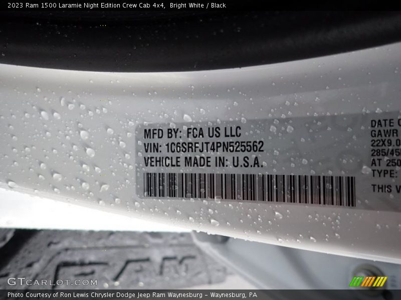 Bright White / Black 2023 Ram 1500 Laramie Night Edition Crew Cab 4x4