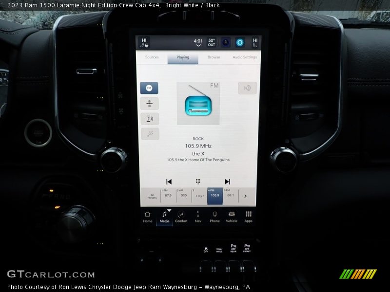 Bright White / Black 2023 Ram 1500 Laramie Night Edition Crew Cab 4x4