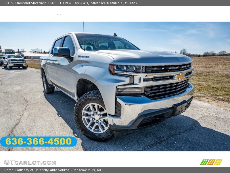 Silver Ice Metallic / Jet Black 2019 Chevrolet Silverado 1500 LT Crew Cab 4WD