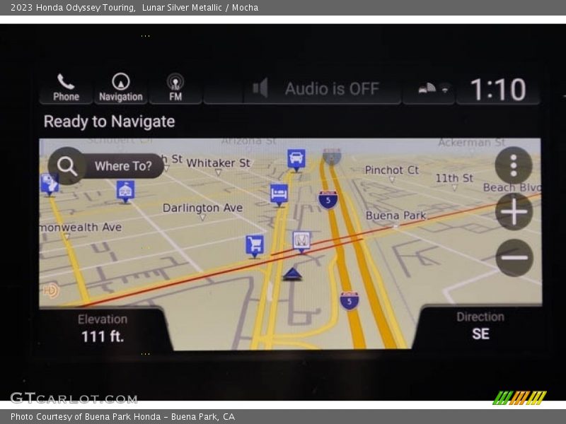 Navigation of 2023 Odyssey Touring