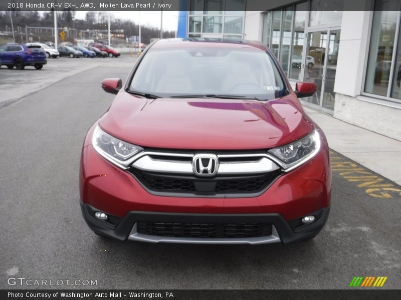 Molten Lava Pearl / Ivory 2018 Honda CR-V EX-L AWD