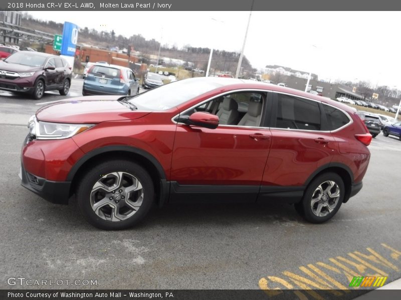 Molten Lava Pearl / Ivory 2018 Honda CR-V EX-L AWD