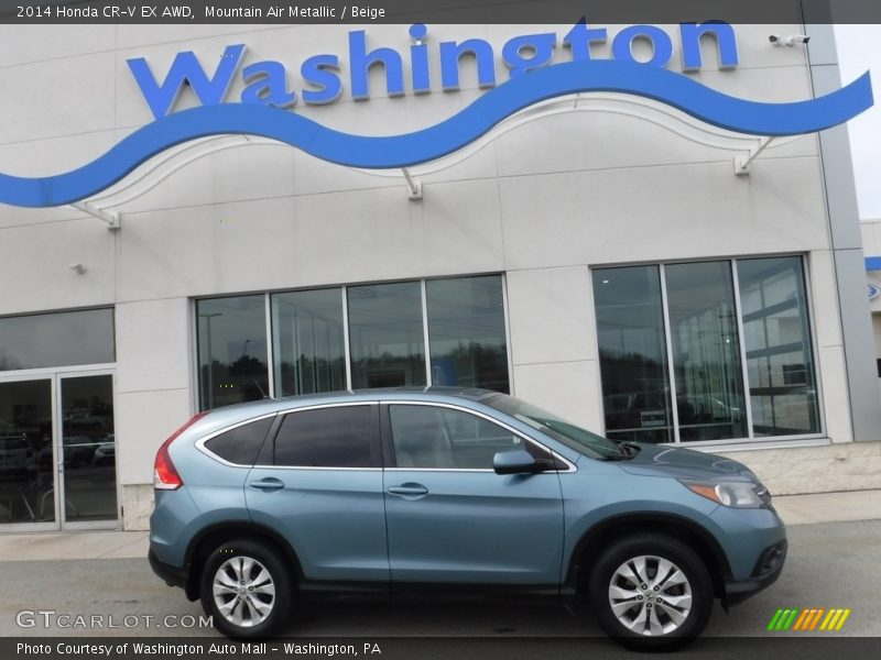 Mountain Air Metallic / Beige 2014 Honda CR-V EX AWD