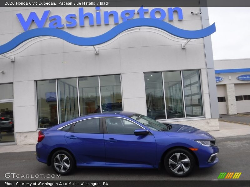 Aegean Blue Metallic / Black 2020 Honda Civic LX Sedan