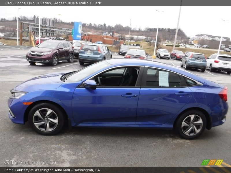 Aegean Blue Metallic / Black 2020 Honda Civic LX Sedan