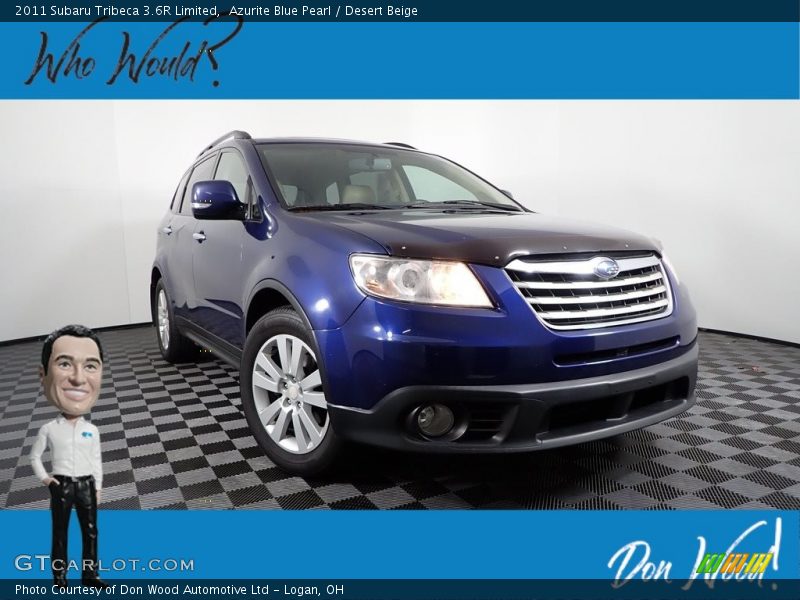 Azurite Blue Pearl / Desert Beige 2011 Subaru Tribeca 3.6R Limited