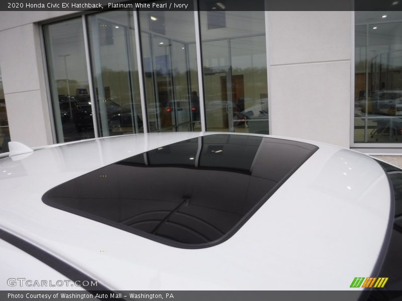 Platinum White Pearl / Ivory 2020 Honda Civic EX Hatchback