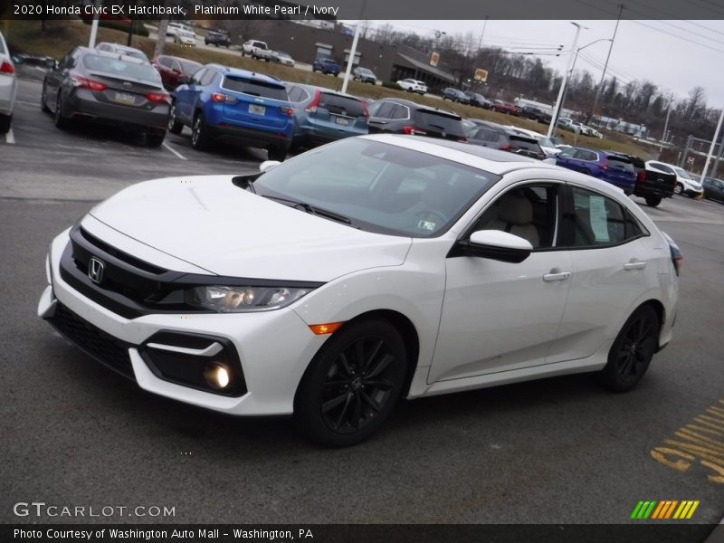 Platinum White Pearl / Ivory 2020 Honda Civic EX Hatchback