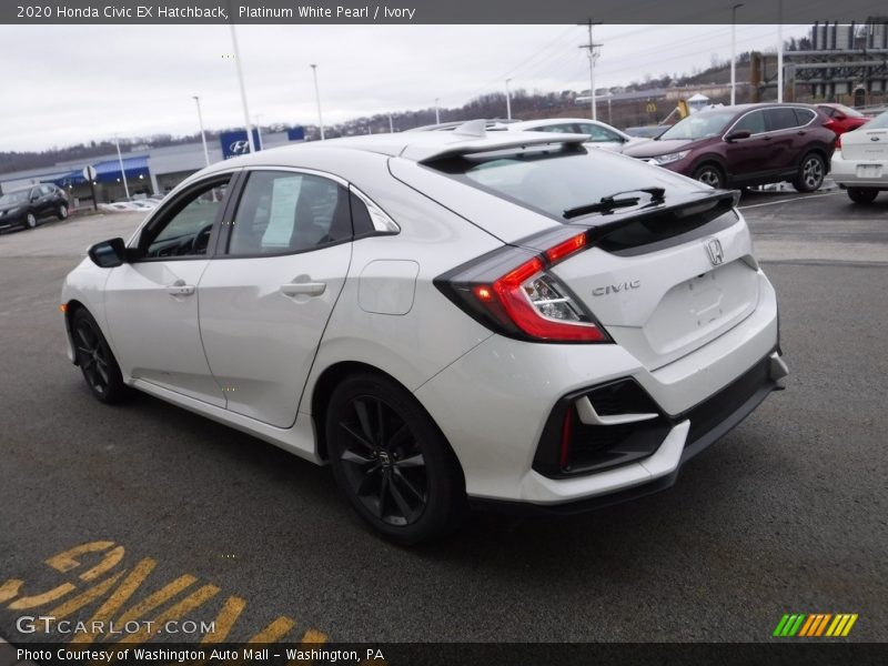 Platinum White Pearl / Ivory 2020 Honda Civic EX Hatchback