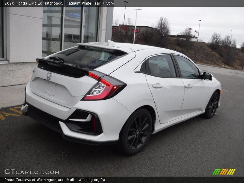 Platinum White Pearl / Ivory 2020 Honda Civic EX Hatchback