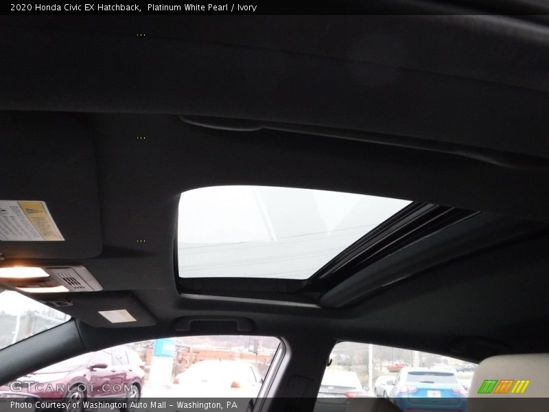 Platinum White Pearl / Ivory 2020 Honda Civic EX Hatchback