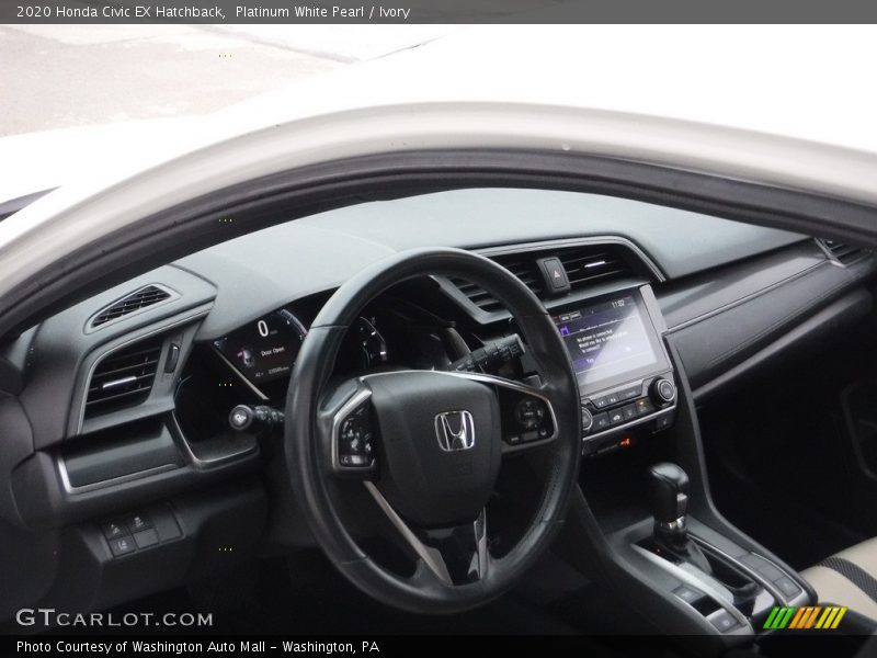 Platinum White Pearl / Ivory 2020 Honda Civic EX Hatchback