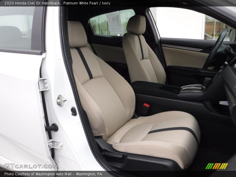 Platinum White Pearl / Ivory 2020 Honda Civic EX Hatchback