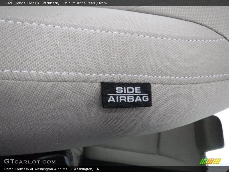 Platinum White Pearl / Ivory 2020 Honda Civic EX Hatchback