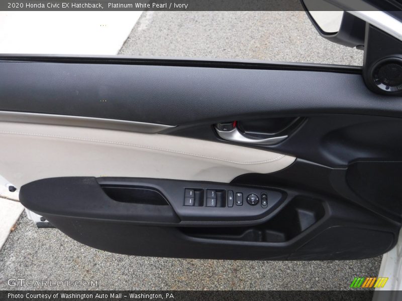 Platinum White Pearl / Ivory 2020 Honda Civic EX Hatchback