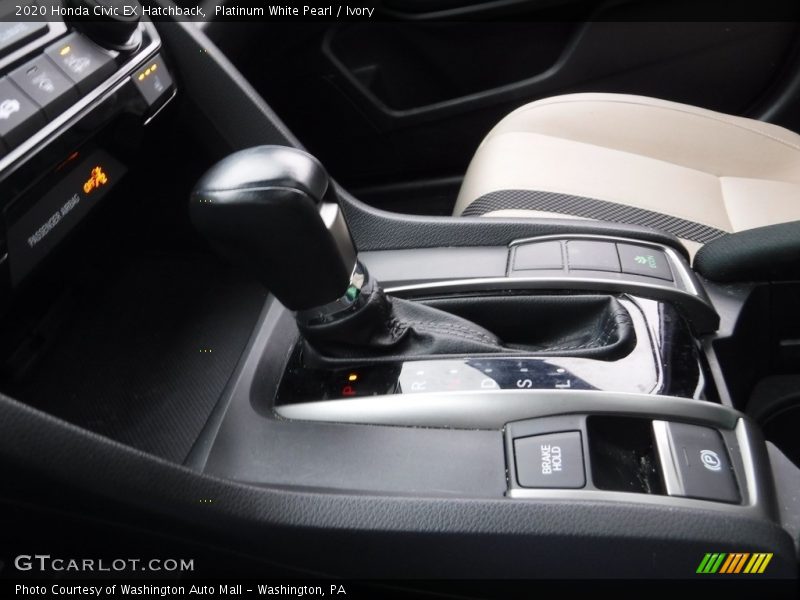 Platinum White Pearl / Ivory 2020 Honda Civic EX Hatchback