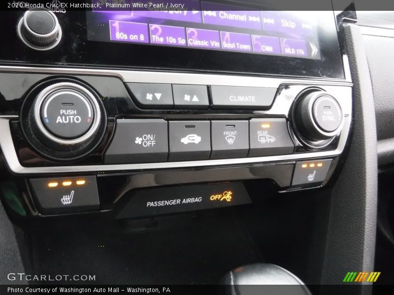 Platinum White Pearl / Ivory 2020 Honda Civic EX Hatchback