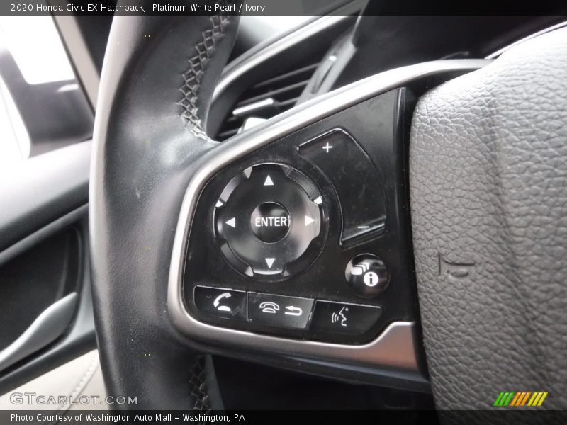 Platinum White Pearl / Ivory 2020 Honda Civic EX Hatchback
