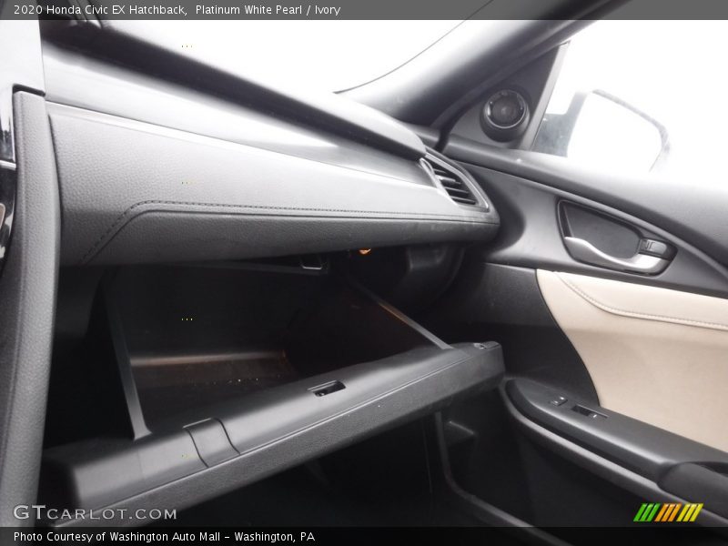Platinum White Pearl / Ivory 2020 Honda Civic EX Hatchback