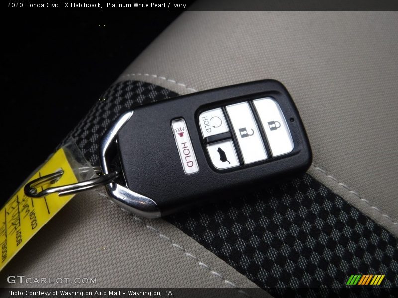 Platinum White Pearl / Ivory 2020 Honda Civic EX Hatchback