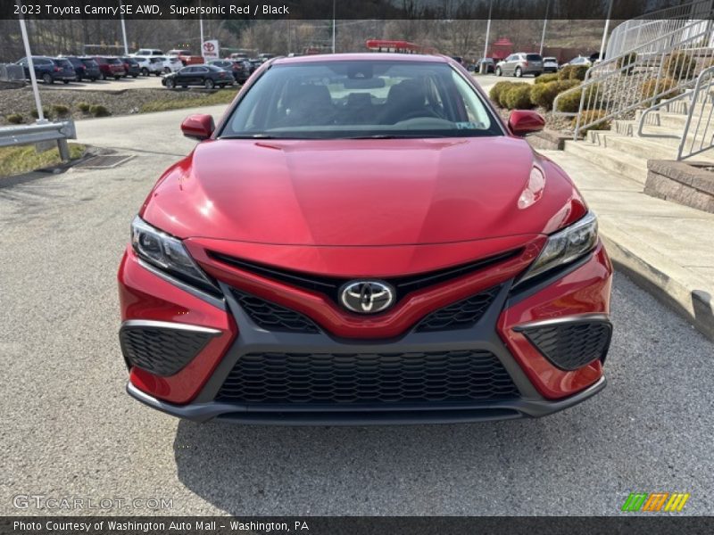 Supersonic Red / Black 2023 Toyota Camry SE AWD