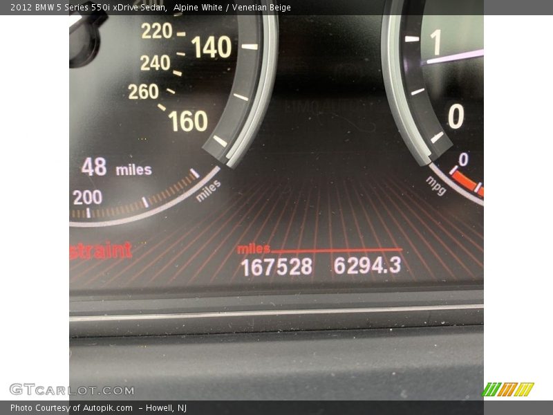 Alpine White / Venetian Beige 2012 BMW 5 Series 550i xDrive Sedan