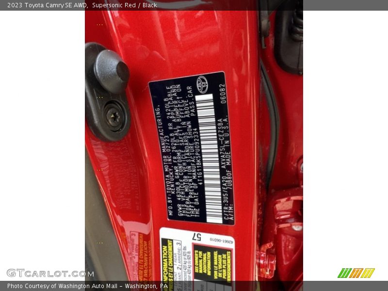Supersonic Red / Black 2023 Toyota Camry SE AWD