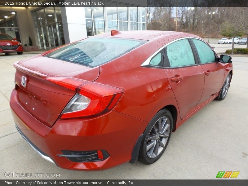 Molten Lava Pearl / Black 2019 Honda Civic EX Sedan