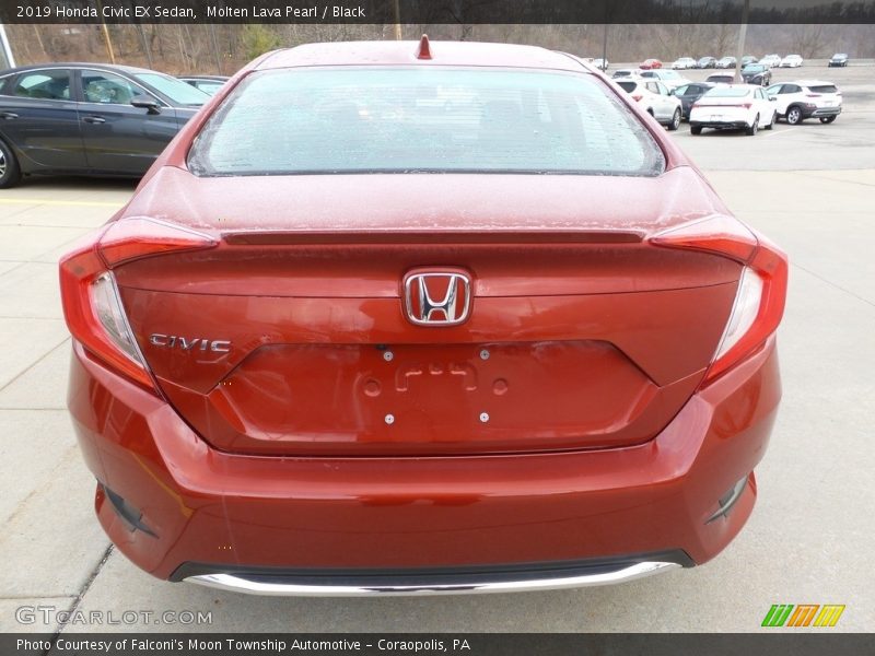 Molten Lava Pearl / Black 2019 Honda Civic EX Sedan