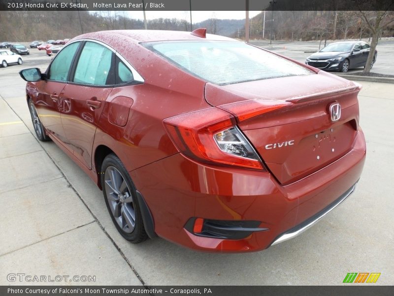 Molten Lava Pearl / Black 2019 Honda Civic EX Sedan