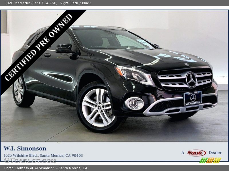 Night Black / Black 2020 Mercedes-Benz GLA 250