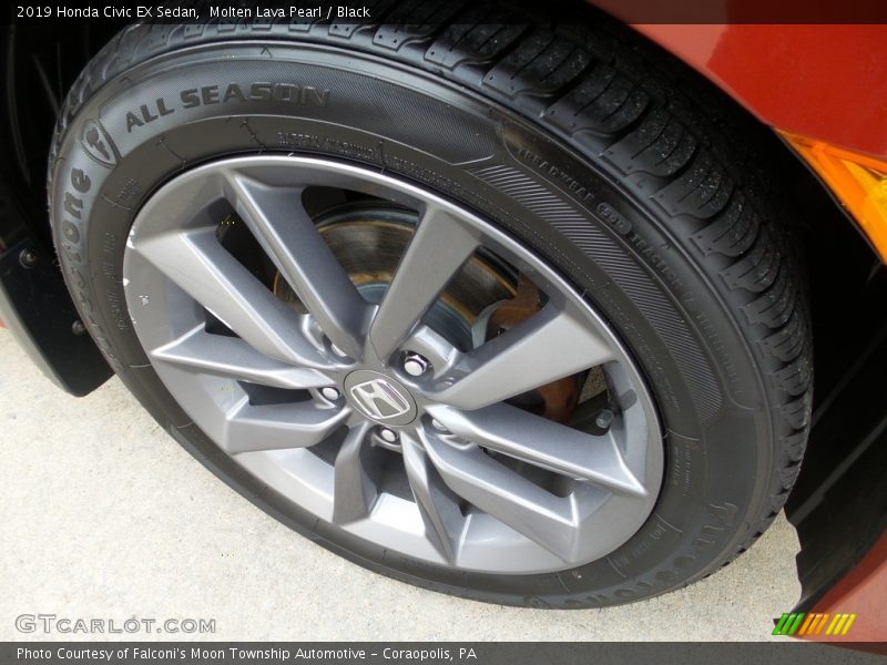 Molten Lava Pearl / Black 2019 Honda Civic EX Sedan