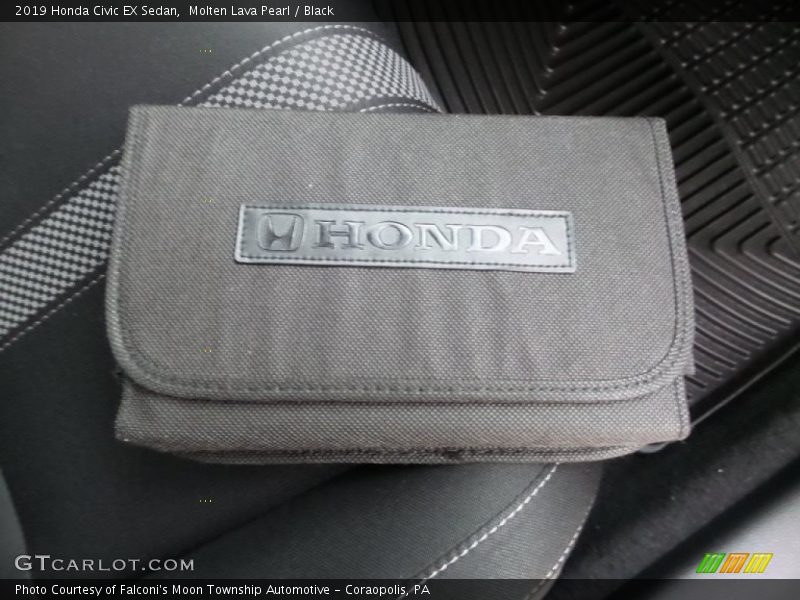 Molten Lava Pearl / Black 2019 Honda Civic EX Sedan