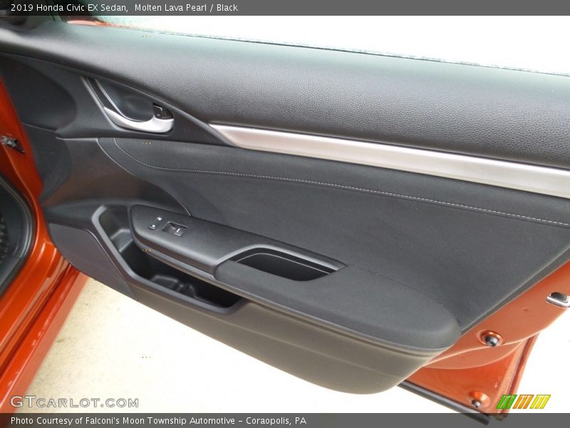 Molten Lava Pearl / Black 2019 Honda Civic EX Sedan