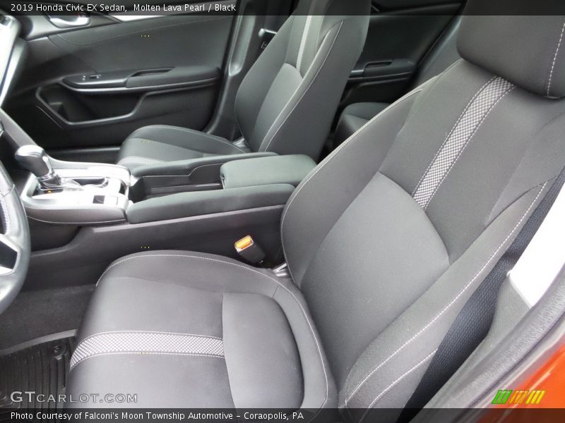 Molten Lava Pearl / Black 2019 Honda Civic EX Sedan
