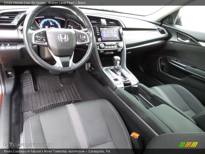 Molten Lava Pearl / Black 2019 Honda Civic EX Sedan