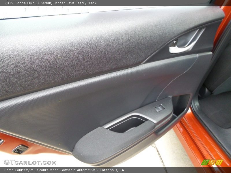 Molten Lava Pearl / Black 2019 Honda Civic EX Sedan