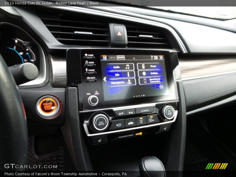 Molten Lava Pearl / Black 2019 Honda Civic EX Sedan