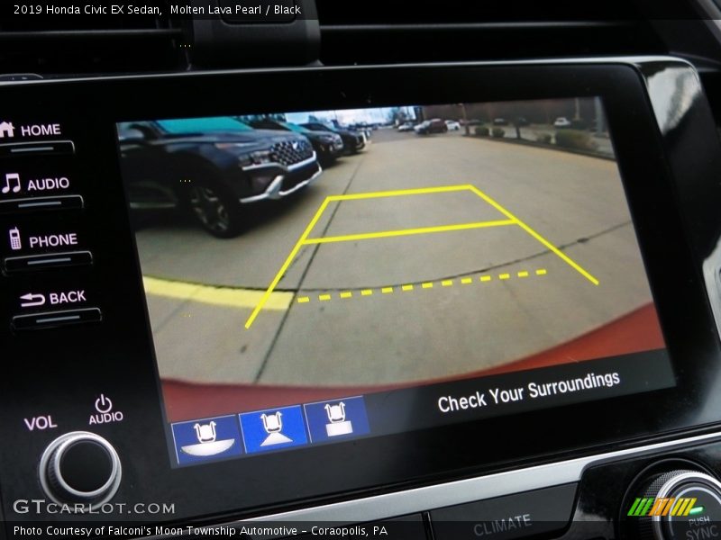 Molten Lava Pearl / Black 2019 Honda Civic EX Sedan