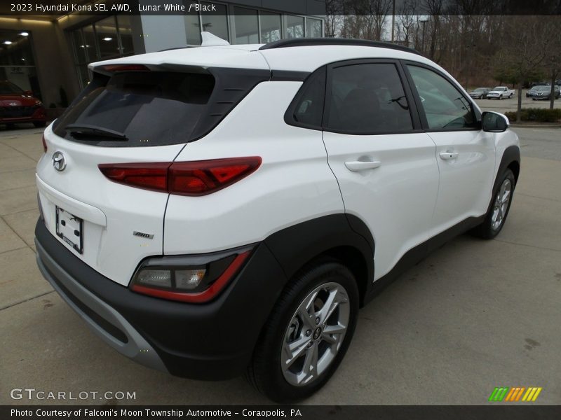 Lunar White / Black 2023 Hyundai Kona SEL AWD
