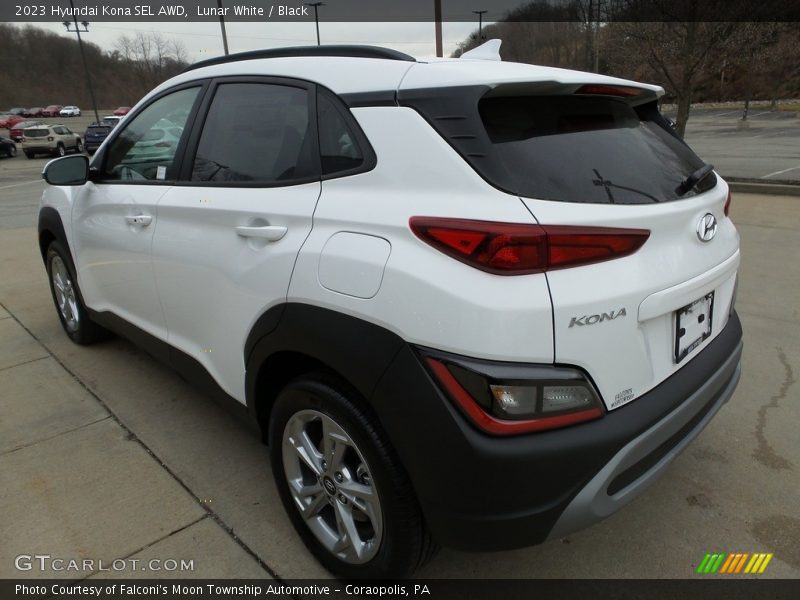 Lunar White / Black 2023 Hyundai Kona SEL AWD