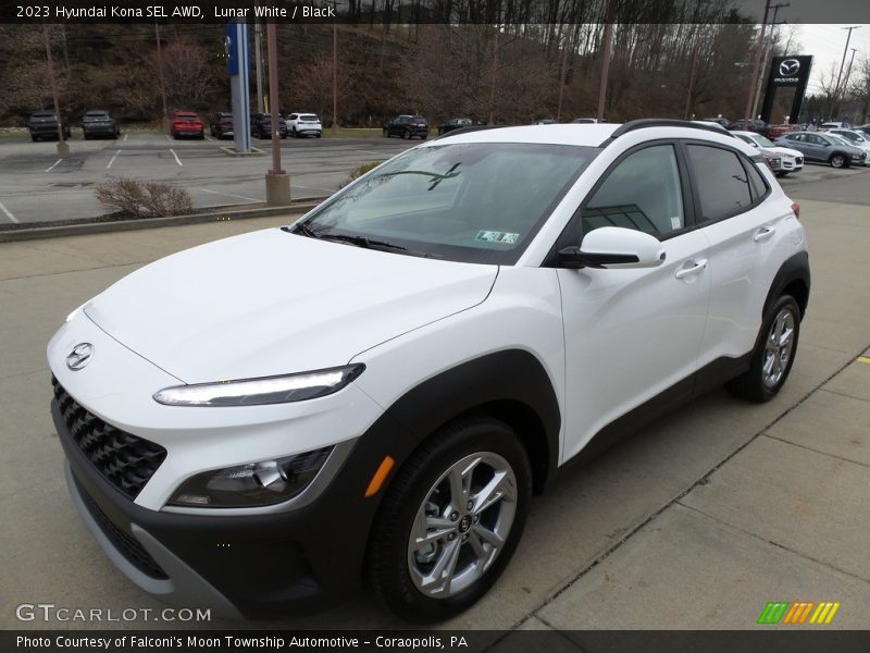 Lunar White / Black 2023 Hyundai Kona SEL AWD