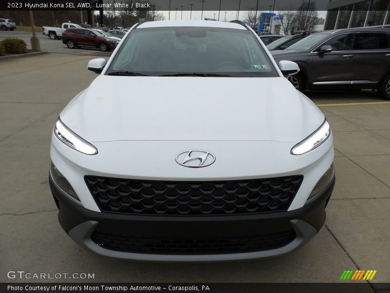 Lunar White / Black 2023 Hyundai Kona SEL AWD