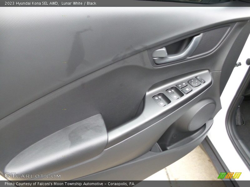 Lunar White / Black 2023 Hyundai Kona SEL AWD
