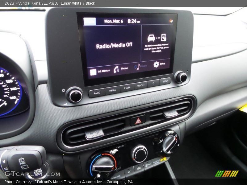 Lunar White / Black 2023 Hyundai Kona SEL AWD