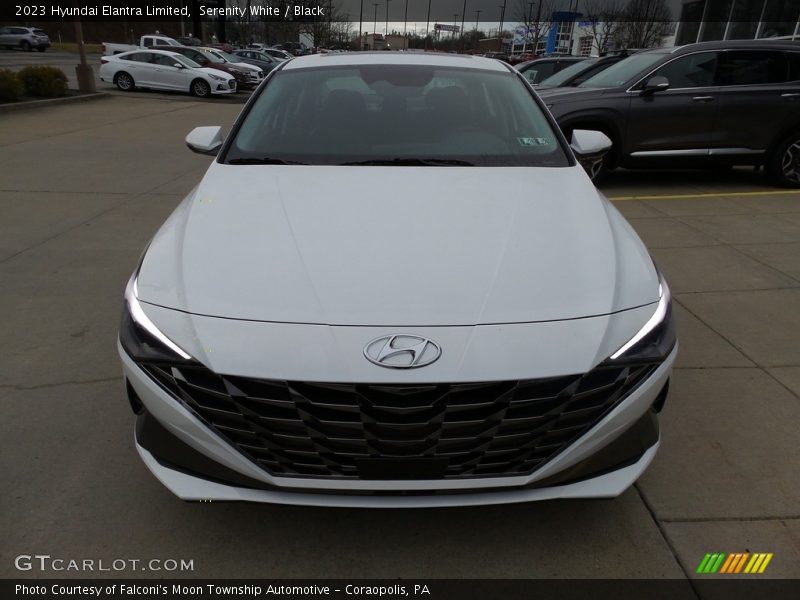 Serenity White / Black 2023 Hyundai Elantra Limited