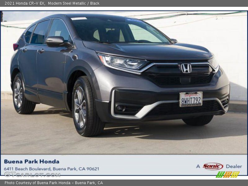 Modern Steel Metallic / Black 2021 Honda CR-V EX